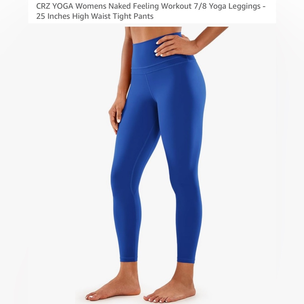 CRZ Yoga Blue High-Waisted Leggings
